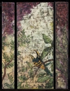 Toucans in the Garden, part of elevator panels SOLD