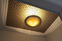 Hand Cut Gold Paper Blue Painted Ceiling