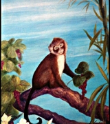 Monkey Detail Tropical Triptych
