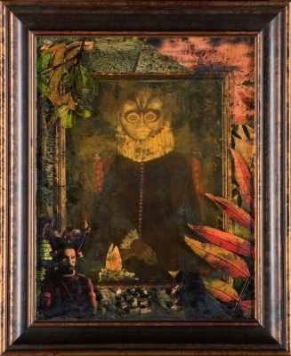 Example of Èglomisè, collage & original art Example of Èglomisè, collage & original art
