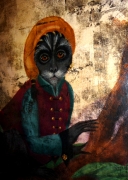 Detail of Monkey in the Garden, elevator series SOLD