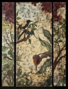 Birds & Monkey Garden triptych, SOLD,3 of 18 pieces