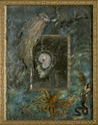 She Shell, verre eglomise, mixed media SOLD