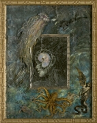 She Shell, verre eglomise, mixed media SOLD