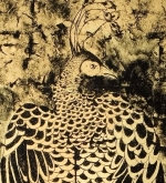 Example of hand etched gold leaf